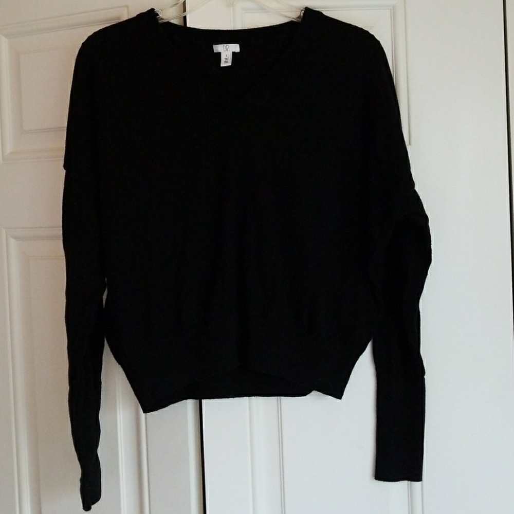 Black v-neck sweater